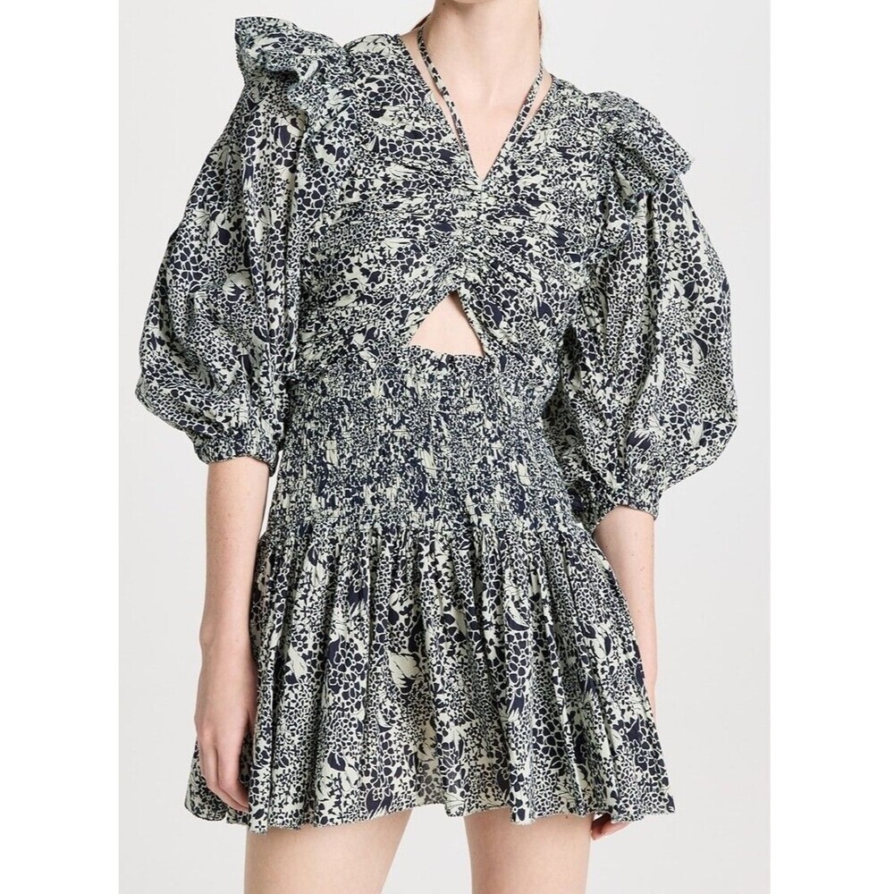SEA Priya Printed Puff Sleeve Organic Cotton Romper  Size 2